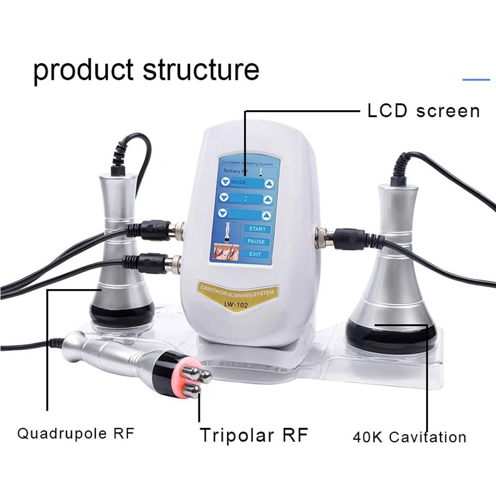 40KHz 3-in-1 Ultrasonic Cavitation RF Beauty Device with Stand - Body Shaping, Facial Tightening & Lifting Massage Machine