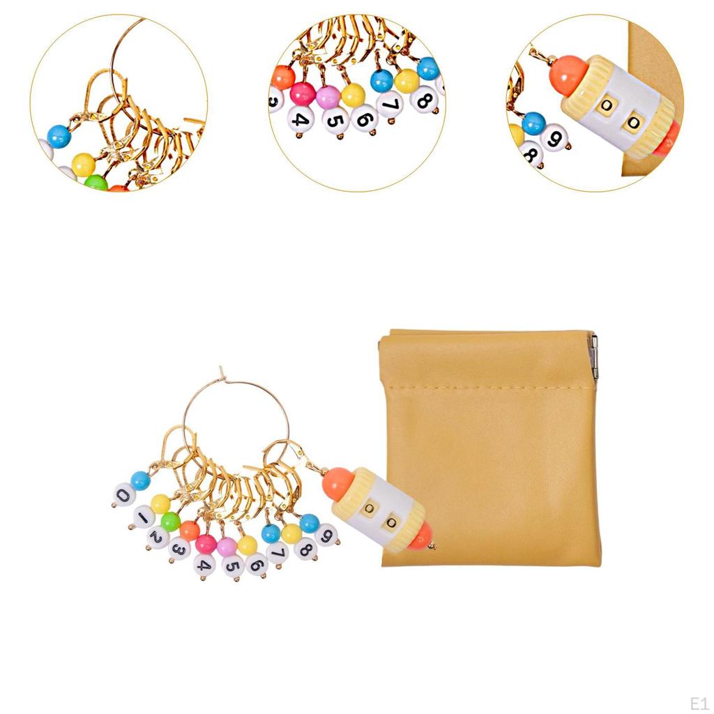 Knitting Stitch Marker Crochet Multifunction Reusable with Storage Bag DIY Projects Sewing