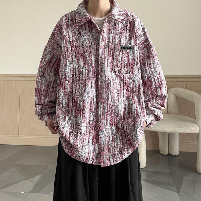 

Мужская джинсовая куртка тай-дай, новая весенне-осенняя, в американском уличном стиле, хулиганская, красивая, подростковая, повседневная, свободного кроя XXXL красный