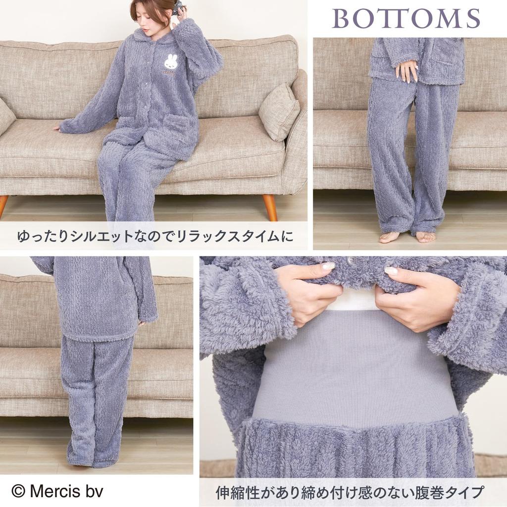 Luanna Jena Miffy Loungewear Pajamas with Belly and Chill Fluffy Long Sleeve Perfect for Birthdays and QWMI07 Women's Warmer, Warmth, Protection, Set,