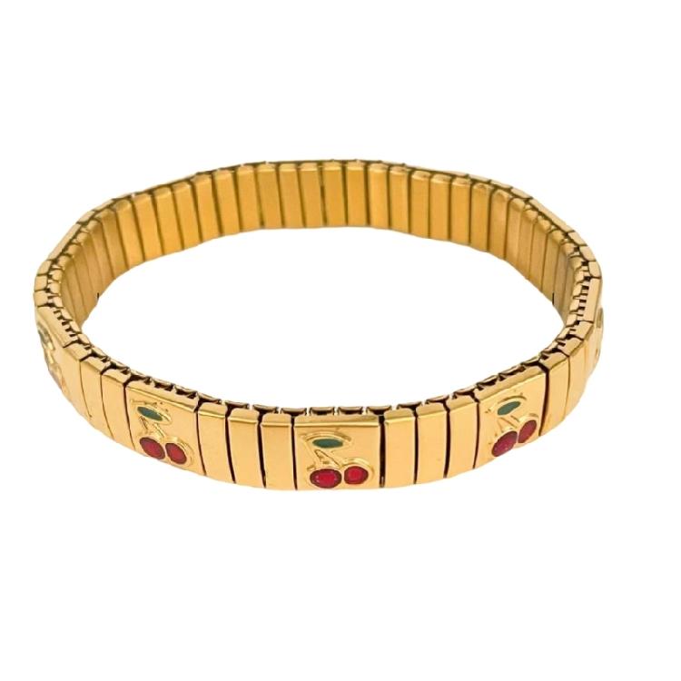 Fruchtinspiriertes verstellbares Armband für trendige Frauen Schmuck aus Edelstahl Italienisch gefertigt Bequem Frühling Geschenke