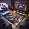 1PC Custom Name "Magical Deer Space" Theme Floor Mat Ideal for Living Room, Game Rooms, Office, Bedroom,Floor Mat Playful Design