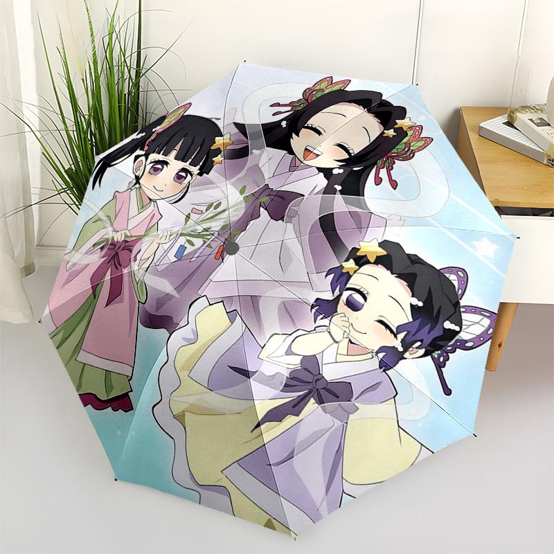 

1pc Anime Characters Outdoor Umbrella - Automatic Opening/Closing, Portable 3-Fold Design with 8-Rib Iron Frame - Perfect Gift for Fans, Travelers, Da