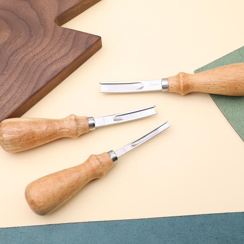 Fenrry 4/6/8/10mm Leather Edge Beveler Tool French Skiver Wide Mouth Leather Edge Bevelers Skiving Trimmer Crafting Tools