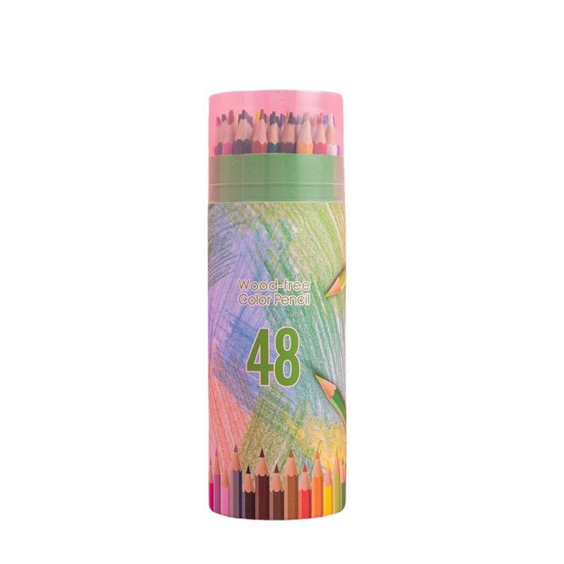 48 Colors Oil Based Colored Pencils Set Barrel Pack Drawing Sketching Coloring Pencils for Students