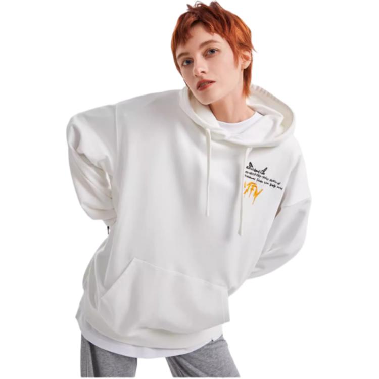 Li Ning CF Casual Sports Pullover Long Sleeve Hoodie Unisex Hoodies Off-White AWDR506-1