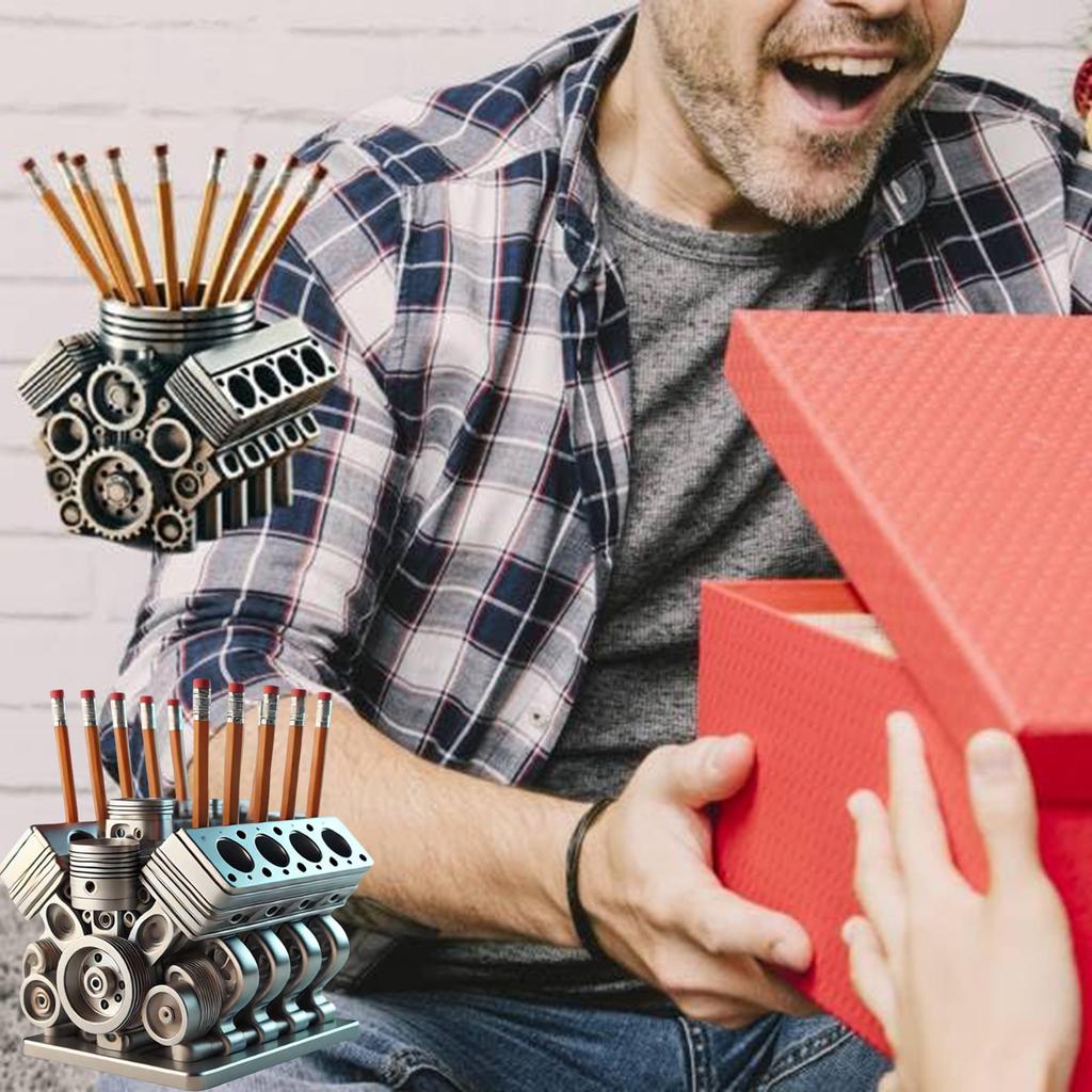 Pen Holder With V8 Engine, Engine Block Desk Organizer, Pen And Pencil V8 Engine Block Holders, Desk Decor Gift For Mechanic, Car Enthusiasts
