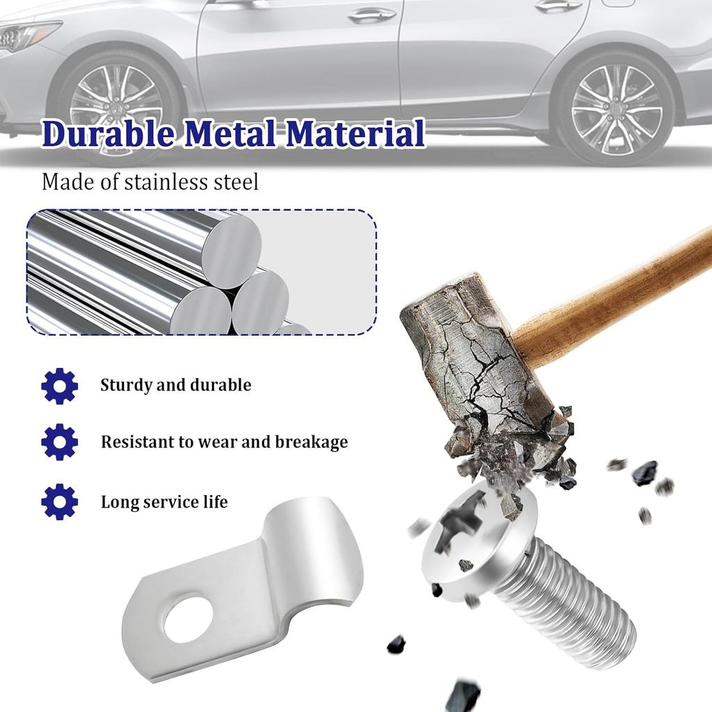12PCS Brake Line Clamp with 12PCS Screw Set,Stainless Steel 1/4" Brake Line Clips for Prision Brake Line Fixation and Protection,Universal Car