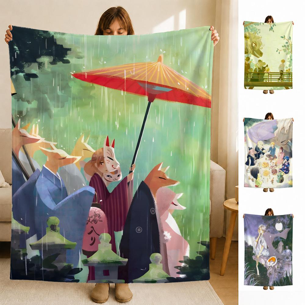 anime NBook Friends NNatsume Throw Soft Flannel Blanket for Bed Bedroom Sofa Picnic Throw Skinfriendly Breathable Gift Cover