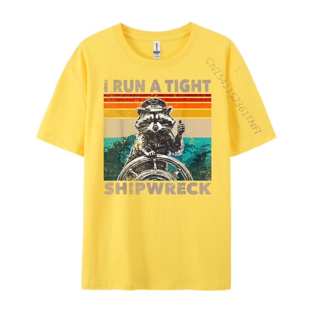 Gestisco un naufragio stretto Capitan Procione Divertente Vintage Carino T-shirt Oversize Regali da Uomo