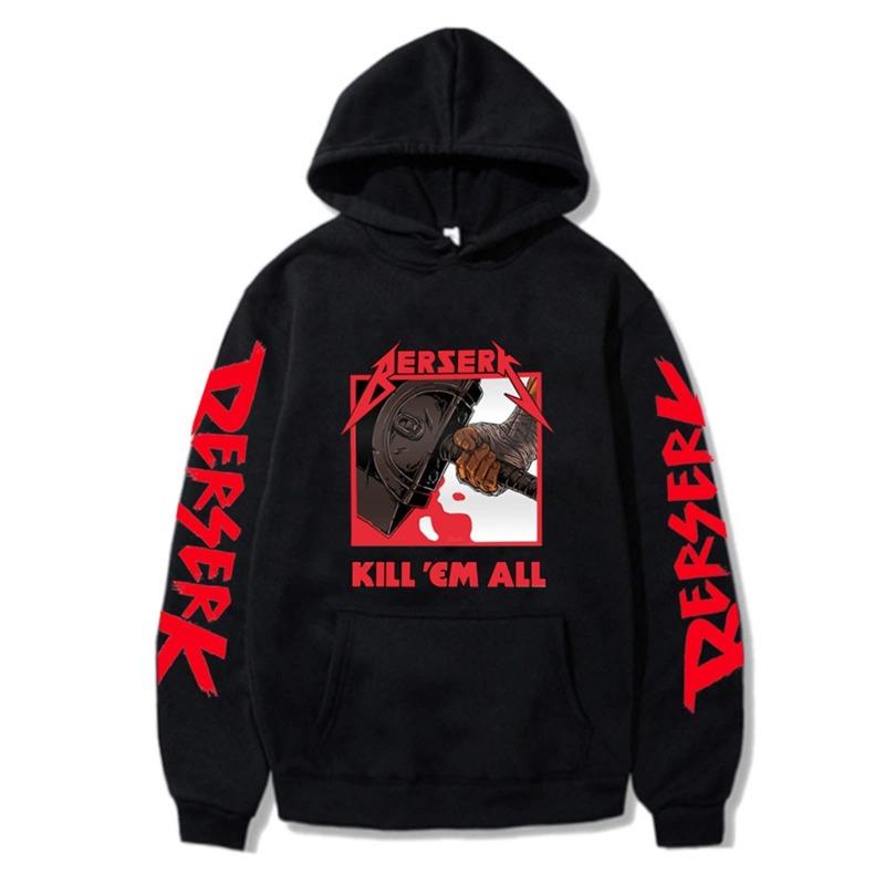 Breserk Guts Printed Autumn Winter Men's Hoodie Brand Hoody Clothes Vintage Fashion Long Sleeve Pullovers