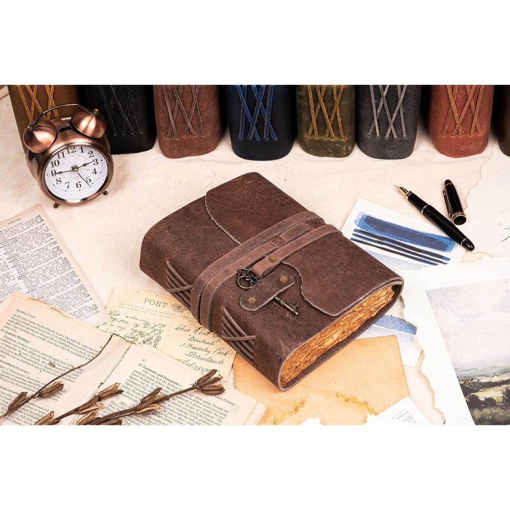 Genuine Leather Diary | Vintage Handmade Leather Journal | Premium Antique Key Closure