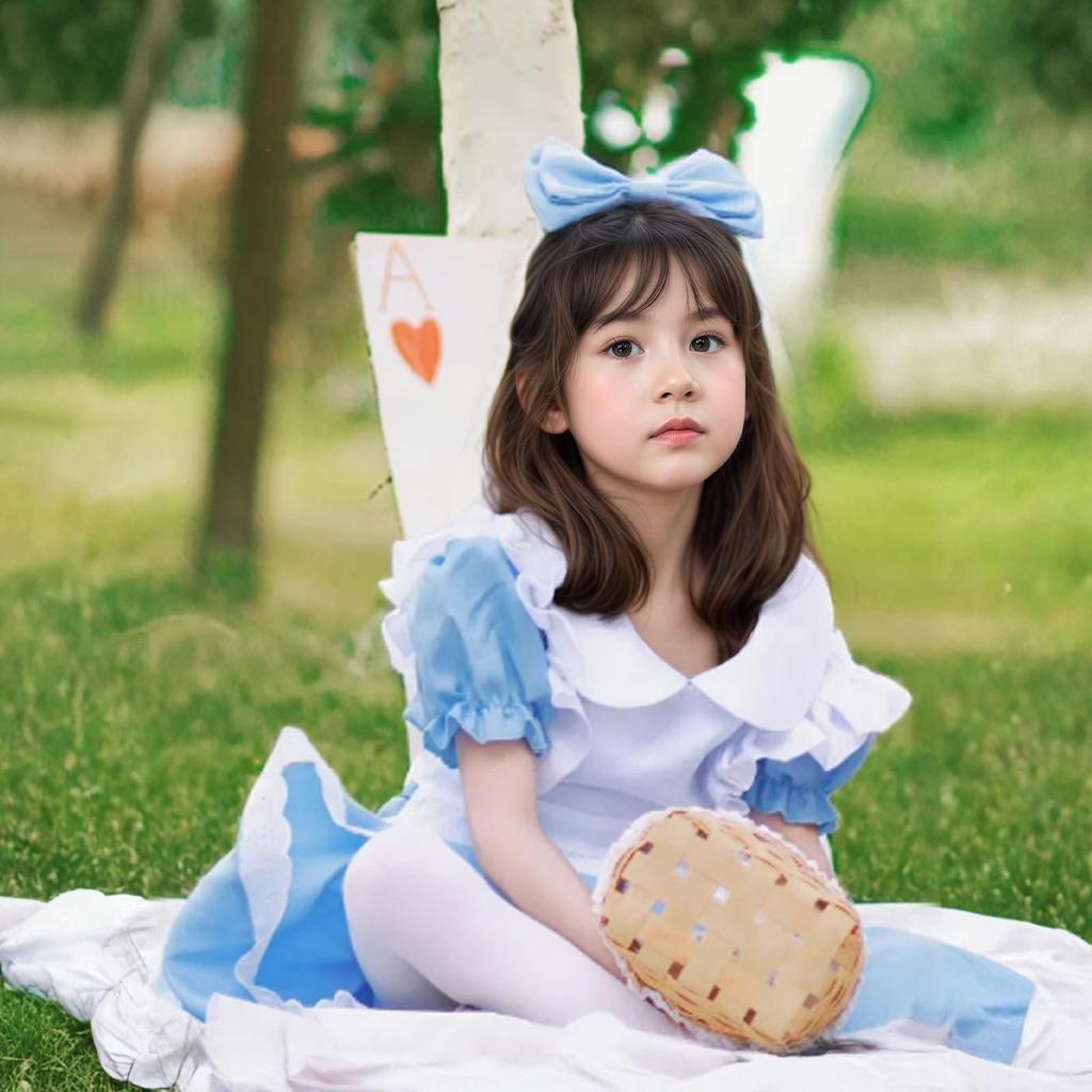 Formemory Alice Cosplay Costume, Kids' Maid Outfit with Apron and Headband, Perfect for Halloween, Events, Cultural Festivals, School Festivals,