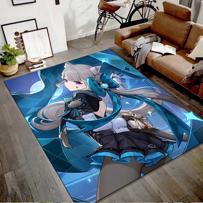 1pc Genshin Impact Lyney Lynette Design Printed Area Rug Carpet for Bedroom Living Room Home Decor Rugs Mat Non Slip Mat Rug for Bedside