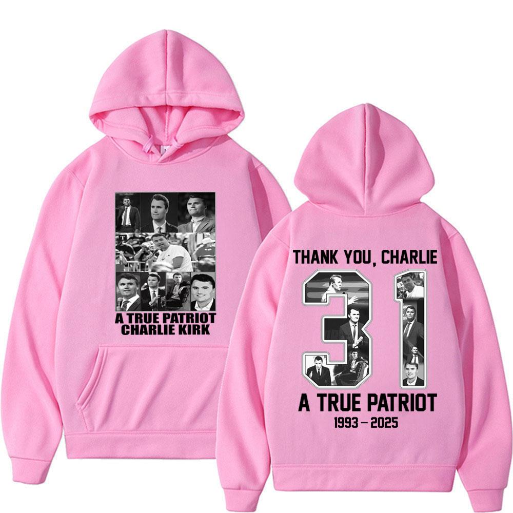 Für dich beten Charlie Hoodie Ein echter Patriot Charlie Kirk Bedrucktes Sweatshirt Herbst und Winter Herren- und Damenmode Pullover