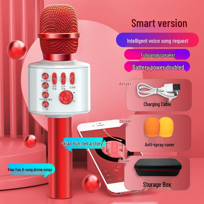 Wireless Bluetooth Microphone & Speaker for Home KTV and Mobile Singing
