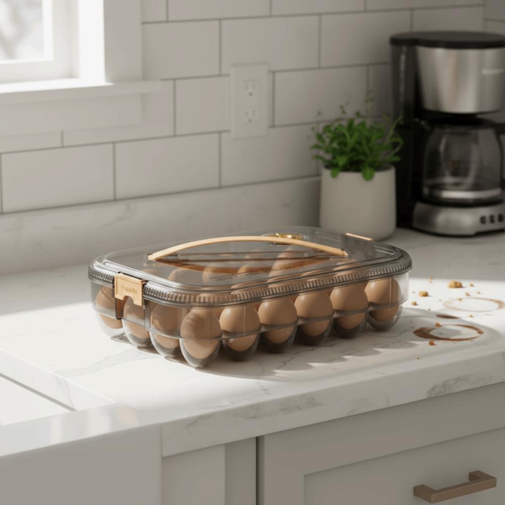 Boîte de conservation d'œufs à 24 compartiments Contenant de stockage alimentaire de qualité alimentaire pour réfrigérateur Utilisation au réfrigérateur
