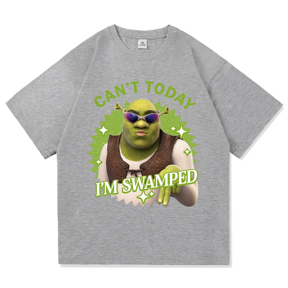 Cant Today Im Swamped T Shirt UnisexWomen Harajuku Aesthetic Graphic Funny Anime TShirt High Quality Vintage Cotton Tees Shirts