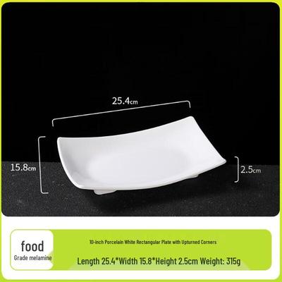Jiubing Melamine White Rectangular Serving Plates