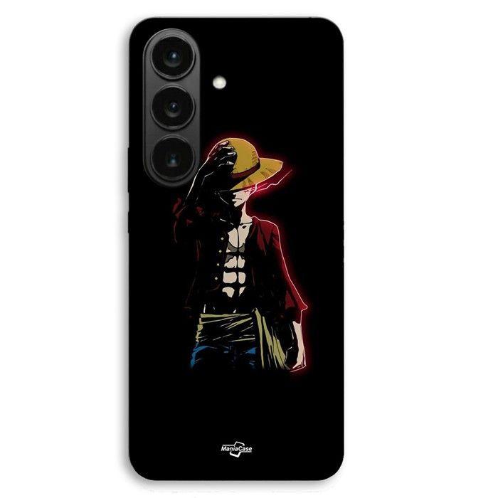 Hülle - MANIACASE - Samsung Galaxy S26 - Silikon TPU - One Piece Luffy (schwarzer Hintergrund) - Manga/Anime schwarz
