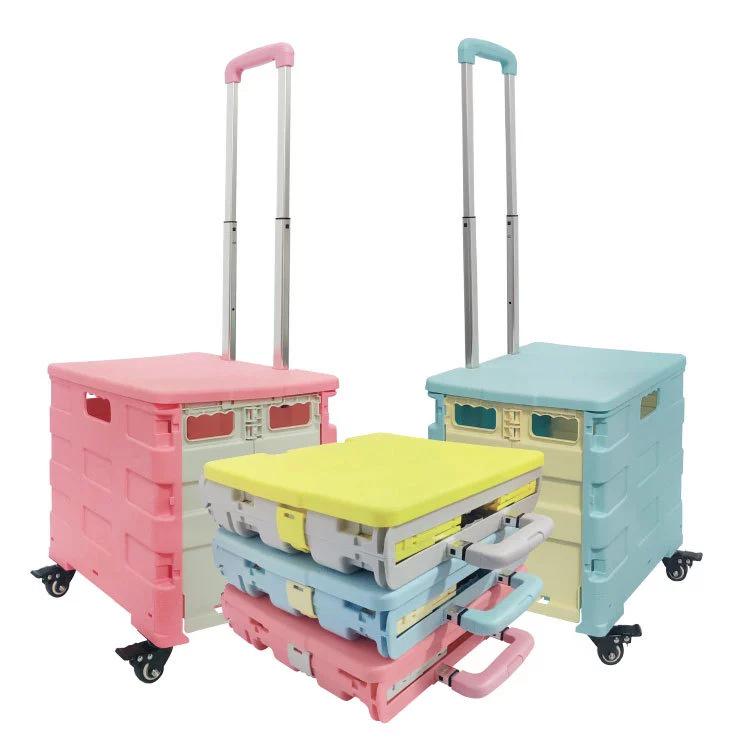 Four-Wheel Folding Portable Shopping Trolley for Vegetables