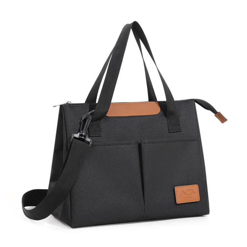 

Женская термосумка для ланча, большая вместимость 10 л, термо-ланчбокс-тоут с герметичной трехслойной конструкцией, портативная сумка для еды для работы чёрный