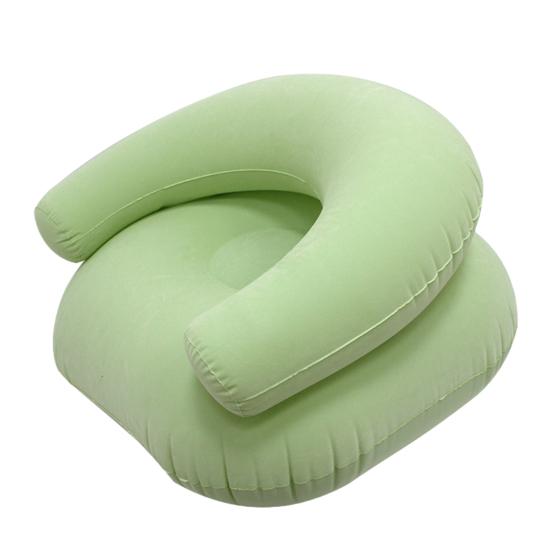 Huaqianguhh Inflatable Flocked Sofa for Adults, Heavy Duty Blow-up Lounge Chair, Single Double Air Couch Indoor Outdoor Living Room