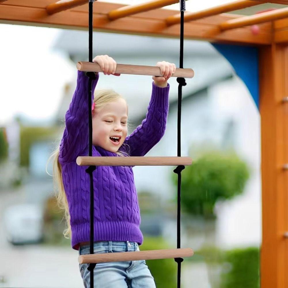 With Platforms Fitness Toy Climbing Rope Wooden Swing Chair for Kids  Playground Equipment