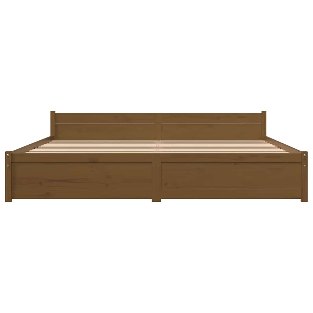 Solid Wood Bed Honey Brown 200x200 cm
