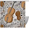 Geige Musikinstrument Gedruckter Duschvorhang Musikliebhaber Duschvorhang Badezimmer Dekoration Wasserdicht Polyester Stoff Bildschirm
