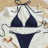 Euro-American Lace-Up Halter Triangle Bikini Set - Sexy Beach Swimsuit