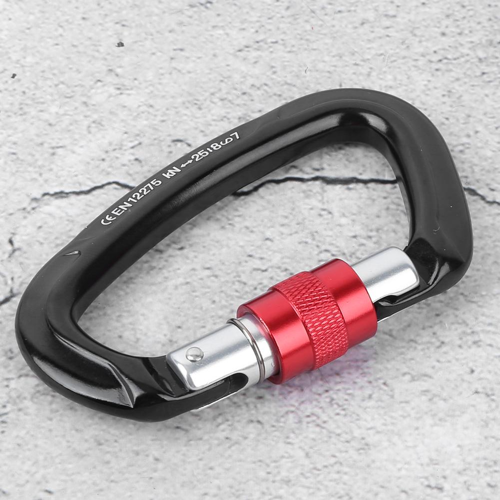 Outdoor Aluminium Alloy D Lock Hammock Backpack Cable   Rock Climbing Carabiner