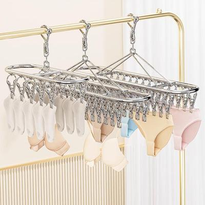 Clothes Drying Rack with Clip Strong Clamps No Rust Dryer Durable Stainless Steel Hanger for Socks And Underwear