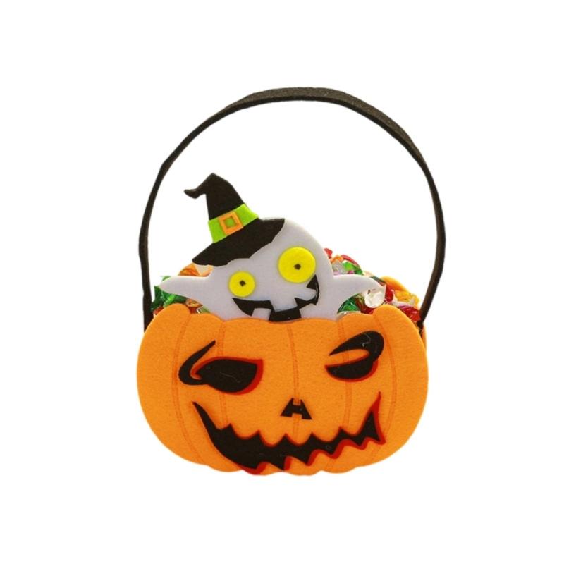 Soft Pumpkin Design Halloween Candy Bag Home Organization Collectible Bag for Spooky Season Treats
