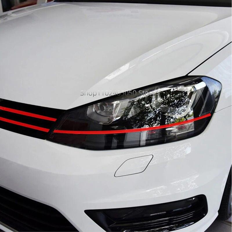 5 Stück Auto Frontklappe Kühlergrill Reflektierender Aufkleber Streifen für VW Golf 6 7 Tiguan Polo GTI Auto Außen Styling Dekoration Zierleiste Aufkleber
