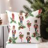 Festive Atmosphere Pattern Square Polyester Pillowcase, Sofa Living Room Decorative Cushion Cover, Bedroom Bedside Pillow Cover