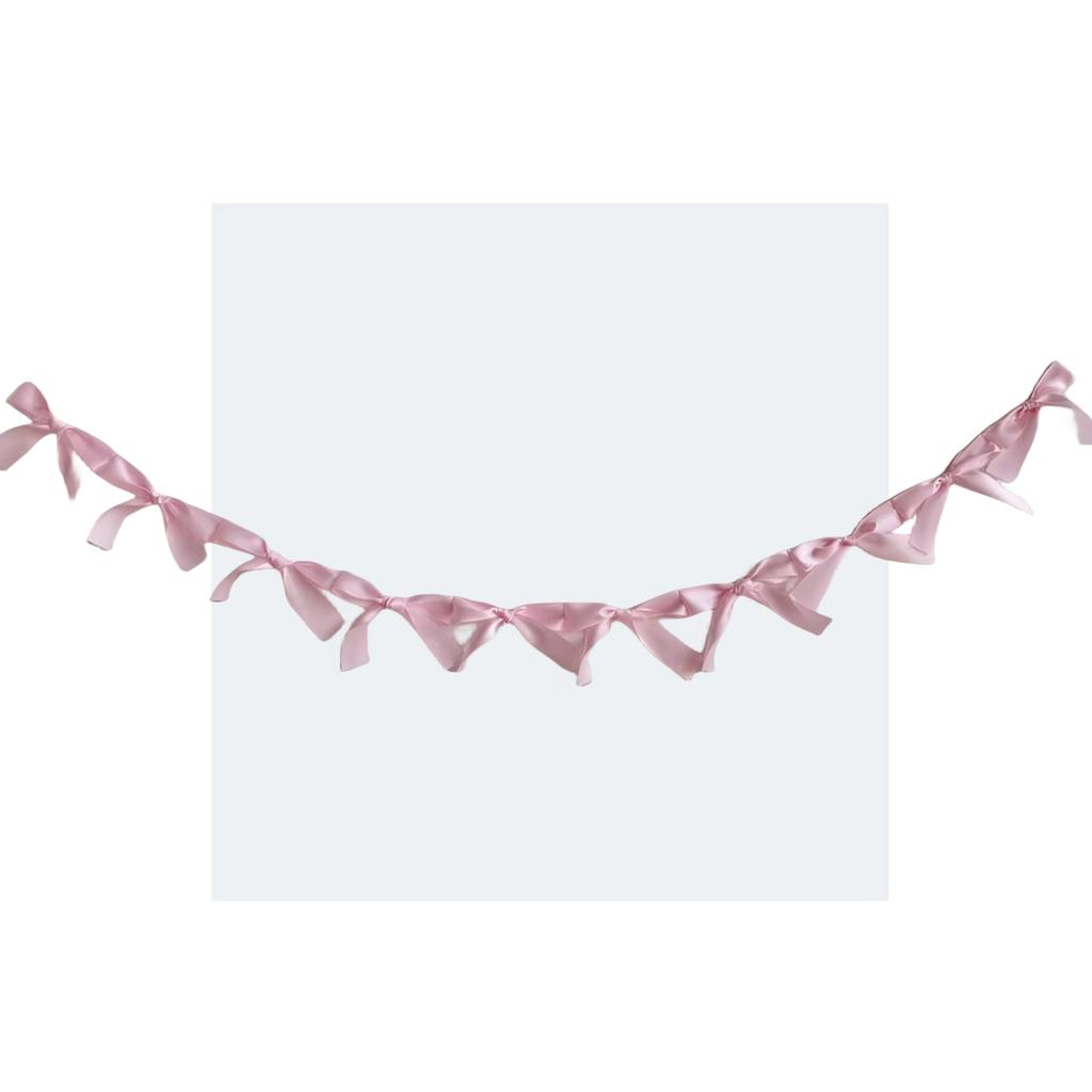 1.8M Pink White Blue Satin Bow Handmade Webbing Hanging Garlands for Birthday Wedding Party Girl Room Girly Heart Decorations