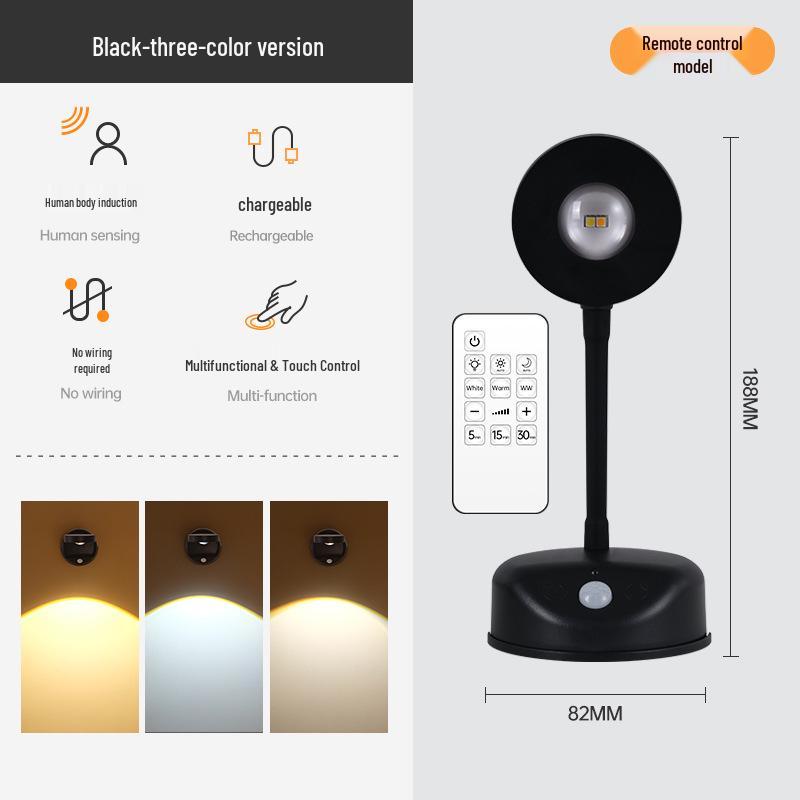 Smart LED Induction Wall Spotlight with Remote Control