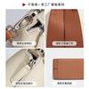 New women's bag niche high-end color contrasting leather shoulder bag commuter first layer cowhide simple messenger bag women