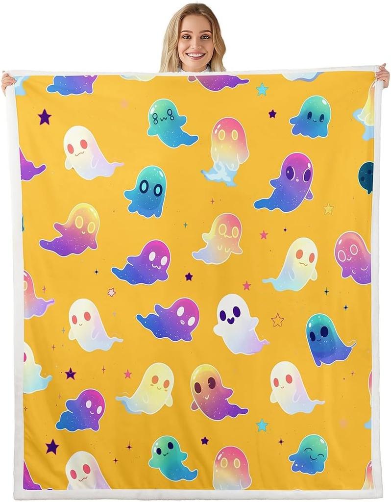 Merry Christmas Fleece Blanket for Kids Boys Girls Xmas Gnome Santa Claus Sherpa Blanket, Happy New Year Blanket Festival Themed