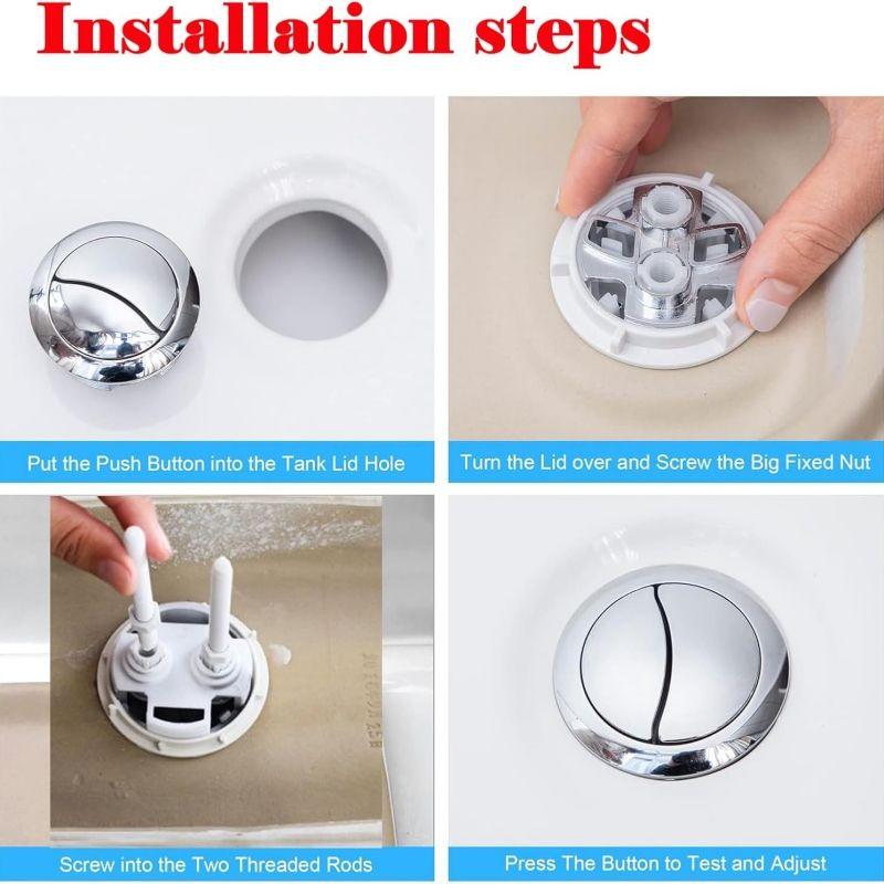 Universal 38mm Round Single Flush Push Button Plastic Toilet Tank Replacement Fitting Bathroom Repair Parts Toilet Button