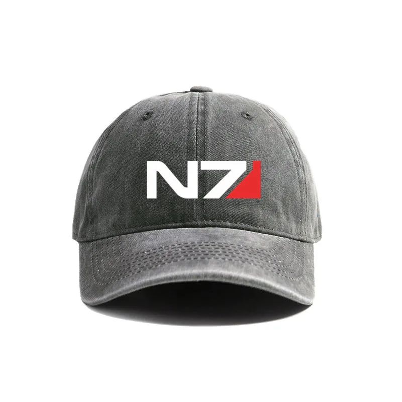 2026 Mass Effect N7 Baseball Caps Distressed Hats Cap Men Women Retro Outdoor Summer Adjustable N7 Hats Fashion