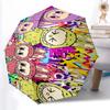 Labubu1 Print Automatic Umbrella, 8 Rib Iron Frame, Plastic Handle, Suitable for Outdoor Travel &Daily , Ideal Gift