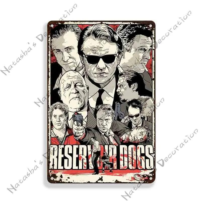Reservoir Dogs Poster Klassischer Film Metallposter Vintage Metallschild Bar Zuhause Garage Wanddeko Metallplakette Industrielle Deko