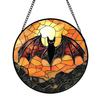 Halloween Suncatcher Decoration Spider Pumpkin Bat Witch Broom Ghost Stained Glass 2D Flat Acrylic Wall Window Hanging Sign Ornament
