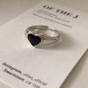 Punk Retro Black Love Ring Set Light Luxury Minority Exquisite Hiphop Ring Fashion Ring Female Couple Index Finger Ring