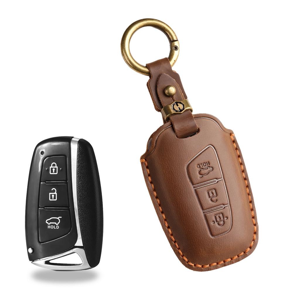 Retro Key Case for Korean Models Hyundai IX45Hyundai Amazon Genuine Leather Car Key Case