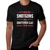 Shotguns And Shattered Clay Skeet Shooting Tshirt Relaxed Fit Casual Short Sleeve Top Tshirt