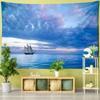 Blaue Wolken Cartoon Animation Wandteppich Himmel und Meer Hängende Tapisserie Psychedelisch Für Home Landschaft Schiff Wandtuch
