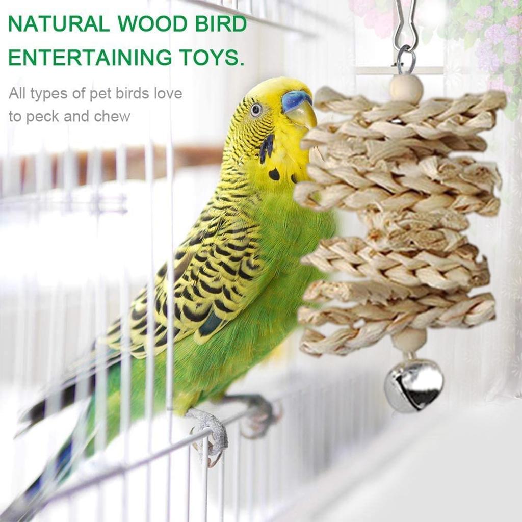 13 kusů hraček pro ptáky 13 kusů hraček z masivního dřeva pro papoušky Hračky z přírodního dřeva houpačky a bidýlka pro klec pro ptáky Hračky na kousání a lezení pro klec pro ptáky